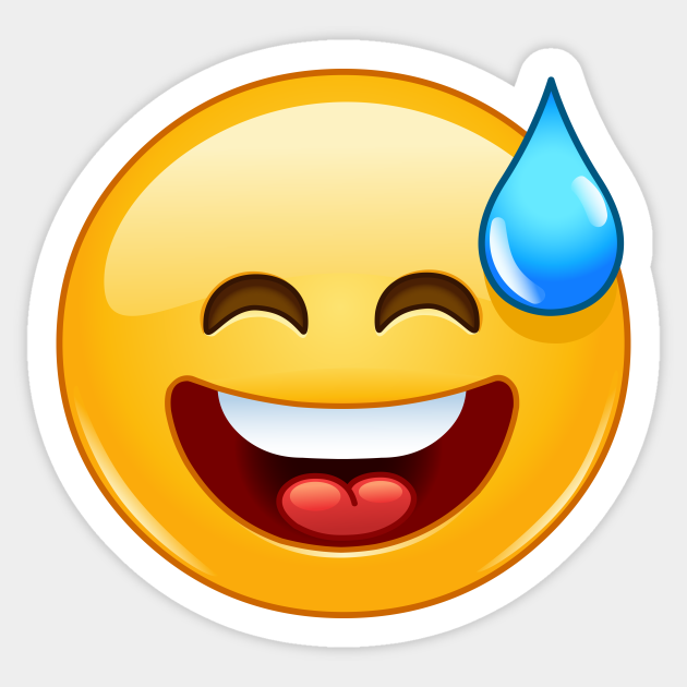 Smiling emoji with open mouth and cold sweat - Emoji - Sticker ...