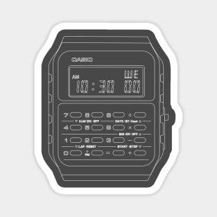 White Casio Calculator Watch Magnet