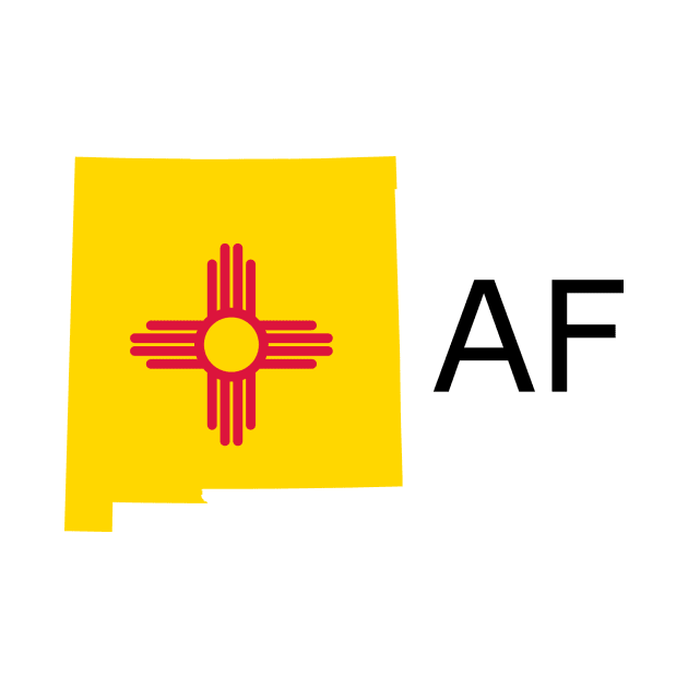 New Mexico Flag State Outline AF (black) by Big Term Designs