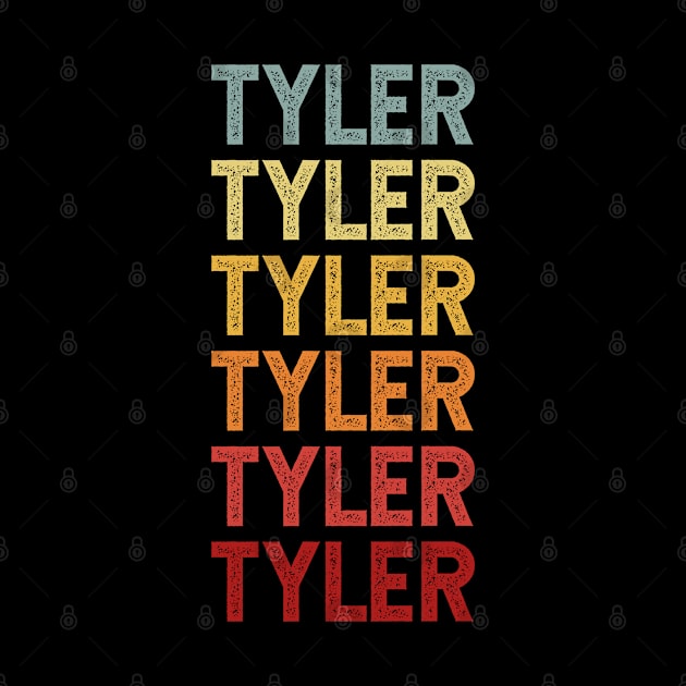 Tyler Name Vintage Retro Gift Named Tyler by CoolDesignsDz