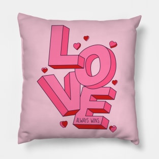 Love Always Wins // Love Word Art Valentine's Day // Love Inspiration Pillow