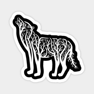 Wolf Tree Illustration Magnet