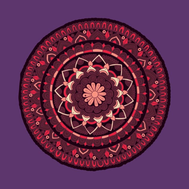 Pupple asian round mandala by ComPix