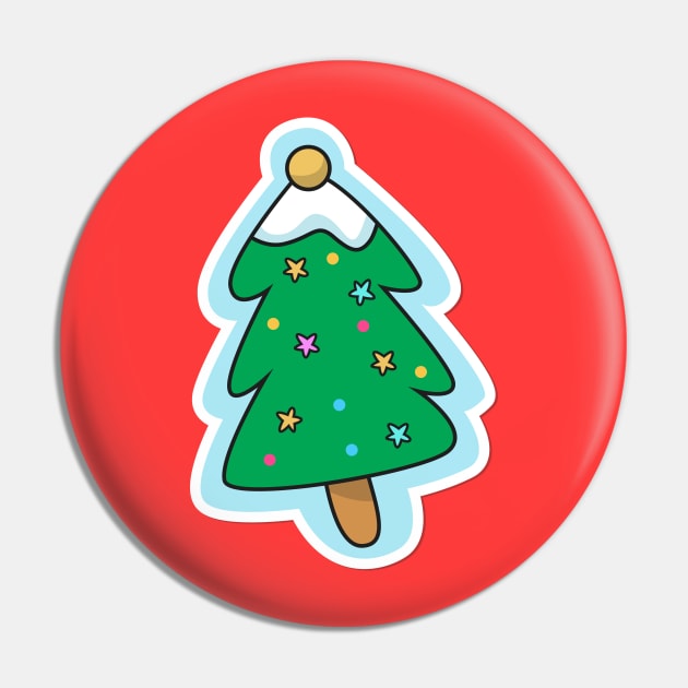 Cute Christmas Tree Design Pin by BrightLightArts