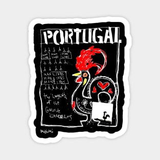 Portuguese Rooster Doodle White Magnet