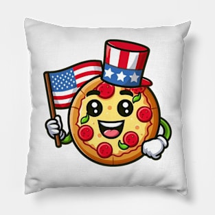 A Whimsical Tribute to American Culture in Cartoon Style T-Shirt Pillow