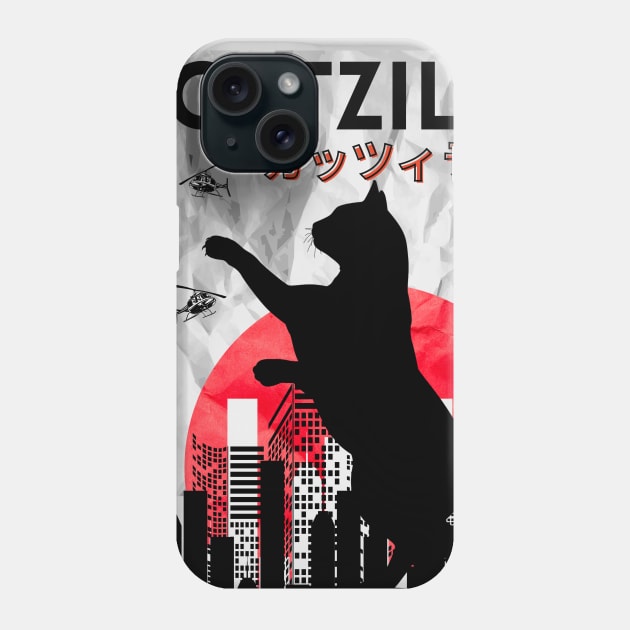 Catzilla Phone Case by Prossori