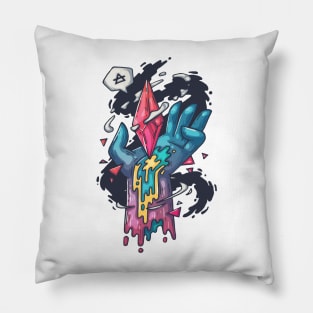 hand drawn magic crystal Pillow