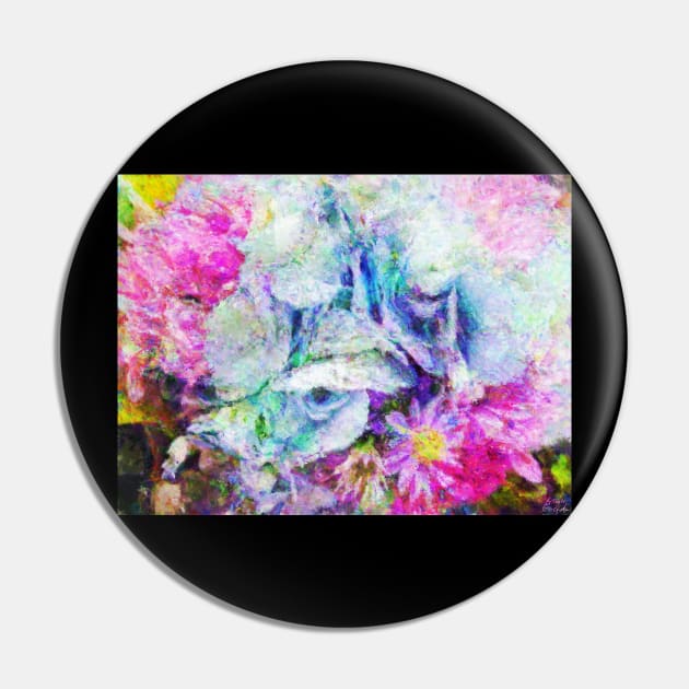 Hydrangea Bouquet Impressionist Painting Pin by BonBonBunny