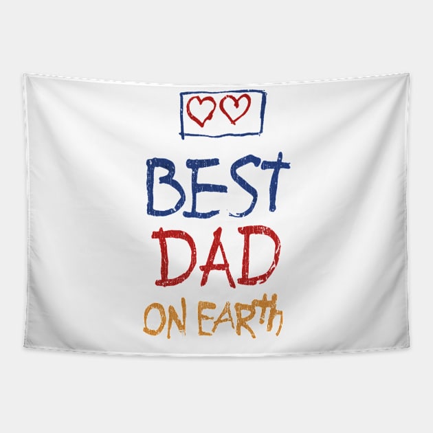 80S Best Dad On Earth Father'S Day Tapestry by RASRAP