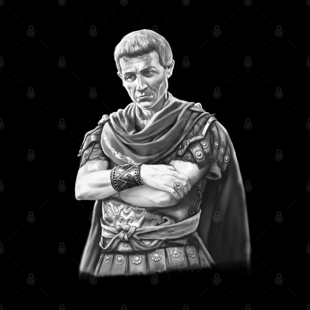 Julius Caesar Portrait SPQR Ancient Roman Military History by Styr Designs