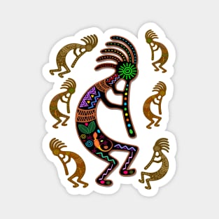 Kokopelli Rainbow Colors Magnet