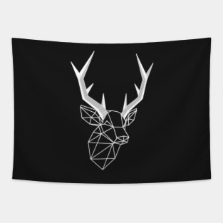 Geometric Light Line Stag Head Tapestry