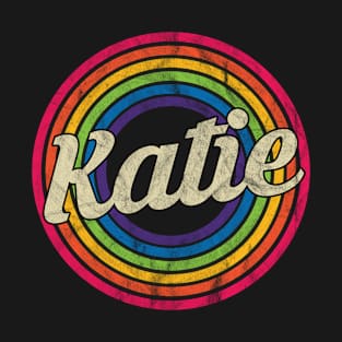 Katie - Retro Rainbow Faded-Style T-Shirt