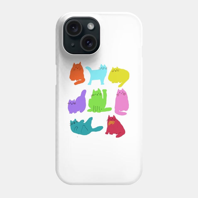 Cat Poses Phone Case by CunninghamWatercolors