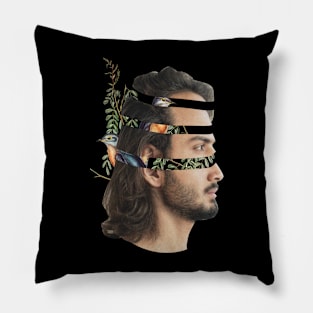 Surrealistic Abstract Retro Vintage Collage Art Pillow