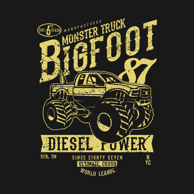 Fun Cool Vintage Bigfoot Monster Truck by Rebus28