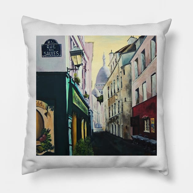 Rue des Saules Pillow by Macartvert