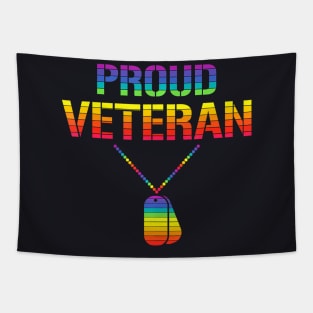 Proud Veteran Lgbt Q Gay Pride Dog Tag Military Soldier Tapestry