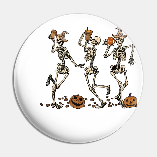 Horror Coffee Skeletons Pin by reedae