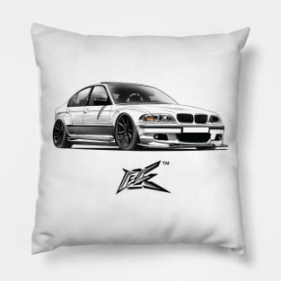 bmw 330i wide white Pillow