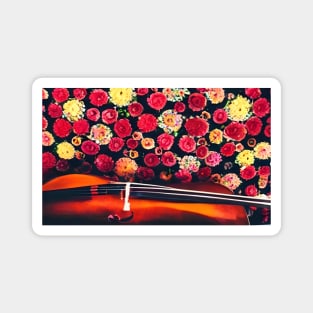 Cello & Flowers (Side) Magnet