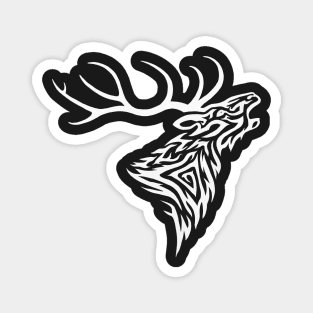 Roaring Stag Tribal - White Magnet