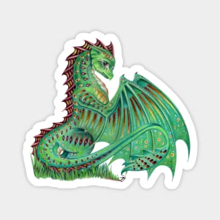 Fancy Patterned Green Dragon Magnet