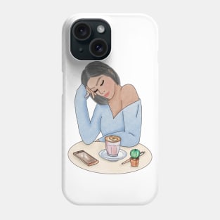 Cafe girl (3) Phone Case