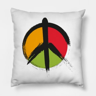 Anti war pacifism pacifist symbol in pan african colors Pillow