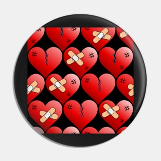 broken heart pattern on black Pin