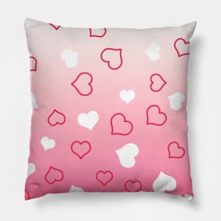 Pink Ombre Hearts Pillow