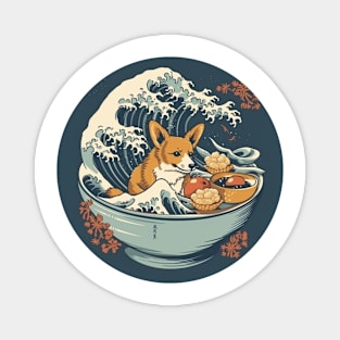 Corgi, Great Wave Hokusai Magnet