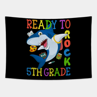 Dabbing 5th Grade Shark Back To School Tapestry