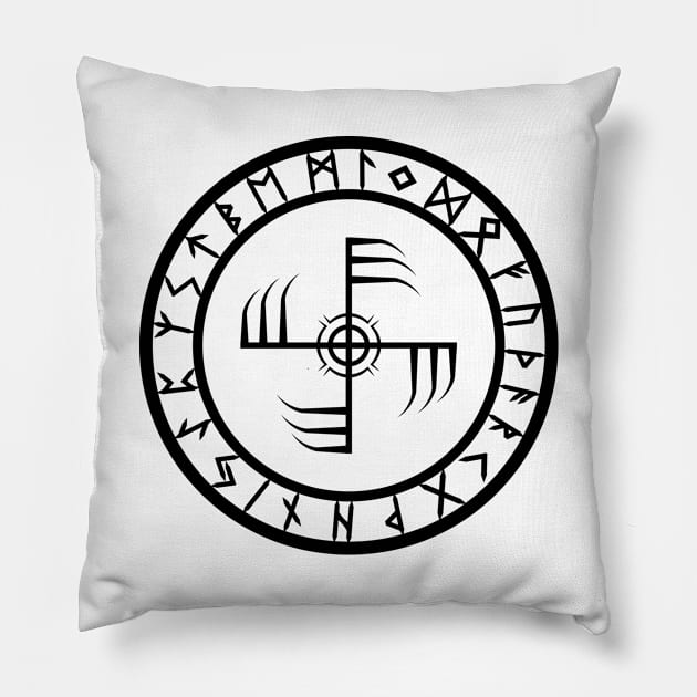 Ginfaxi /// Rune Circle Pillow by Gumless