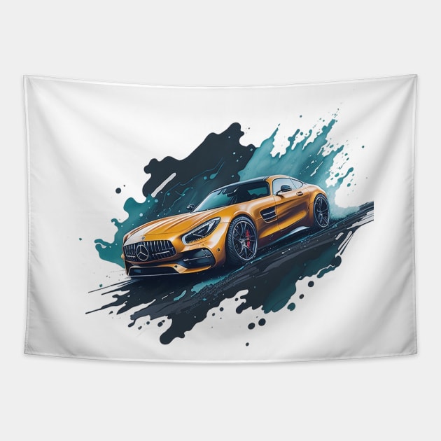 Mercedes Benz In The Sky Tapestry by AySelin