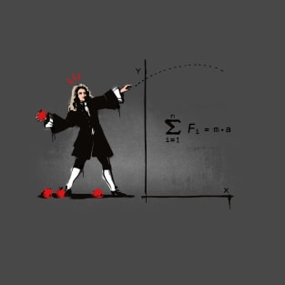 Newton Bombs - Funny Physics Science - Banksy Street Art T-Shirt