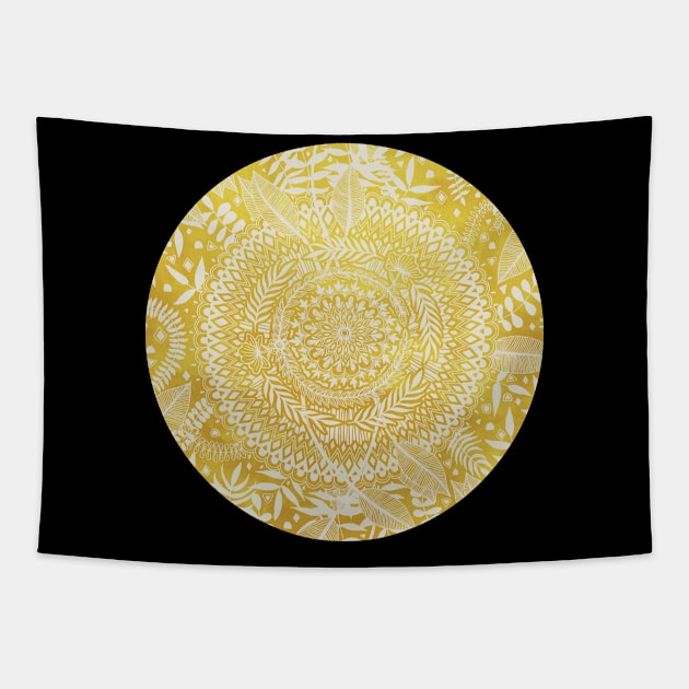 Medallion Pattern in Mustard and Cream Tapestry by micklyn