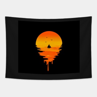 Sunset over the ocean Tapestry