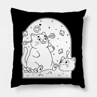 Romantic Black Cat | Black Pillow