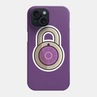 Padlock For Password Secure Sticker vector illustration. Technology and safety objects icon concept. Symbol protection and secure. Cyber security digital data protection concept sticker design. Phone Case