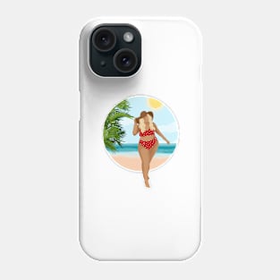 Beach Girl 10, Summertime illustration Phone Case