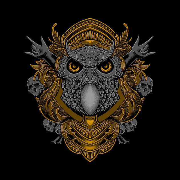 Owl skull illustration by Threemoree_