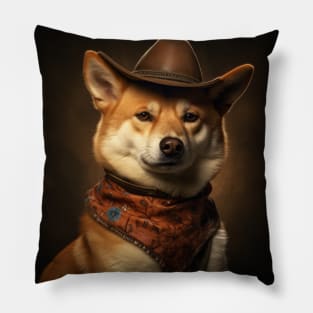 Cowboy Dog - Shiba Inu Pillow