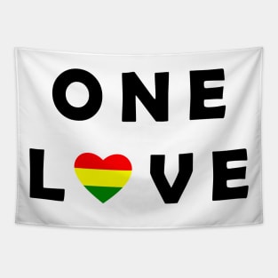 1one Love Black Text Tapestry