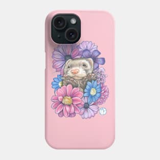 Ferret And Flowers Phone Case