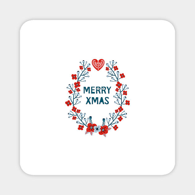 A Scandinavian Christmas - classic wreath Magnet by RoseAesthetic