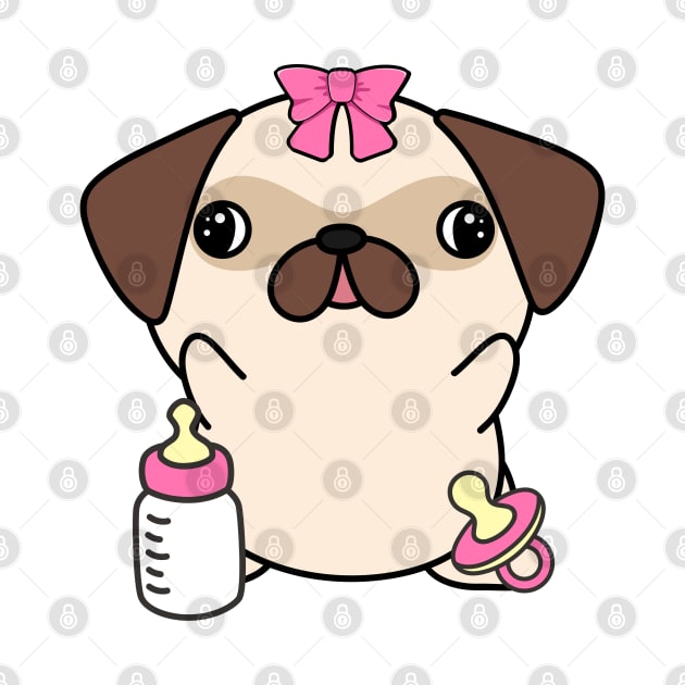 Cute Pug is a baby - girl by Pet Station