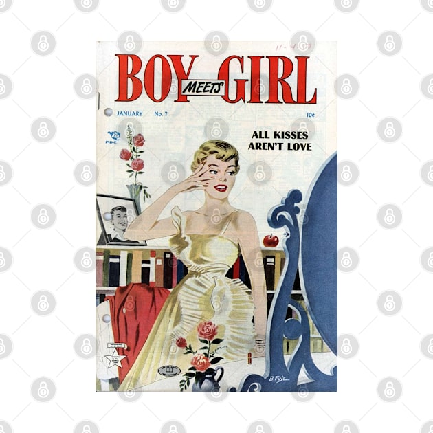 Vintage Romance Comic Book Cover - Boy Meets Girl by Slightly Unhinged