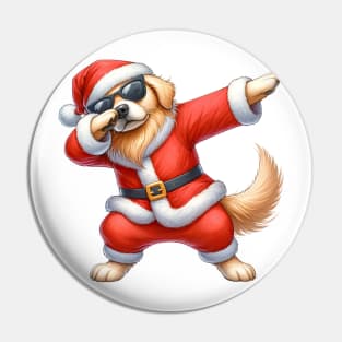 Christmas Golden Retriever Dog Dabbing Dance Pin